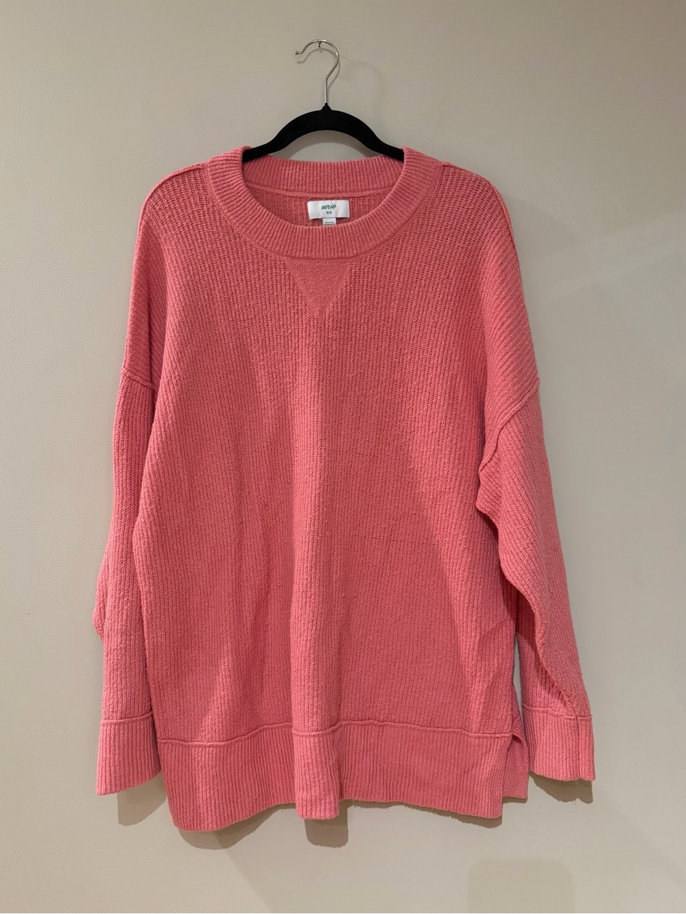 Aerie Pink Knit Oversized Sweater